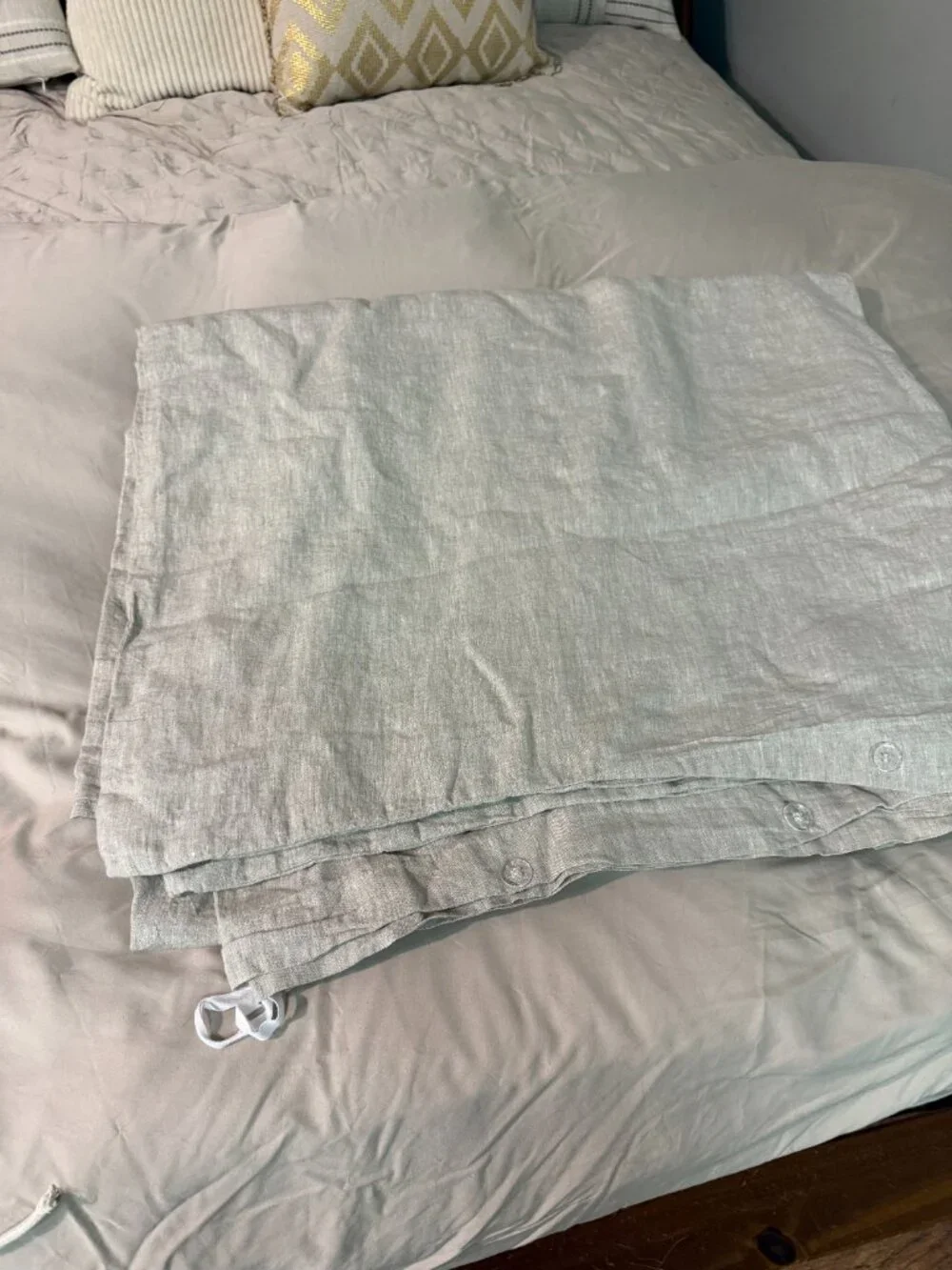 Quince European Linen Duvet Cover King/Cal King Natural Chambray